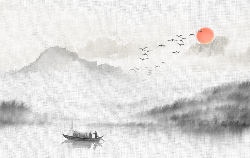 复古大气中国风水墨山水海报背景,插画/手绘图,插画/手绘图库,插画/手绘图下载,插画/手绘